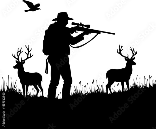 "Hunting Silhouettes Bundle: Hunters, Deer, and Wild Game"