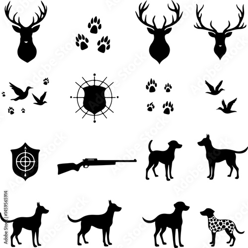"Hunting Silhouettes Bundle: Hunters, Deer, and Wild Game"