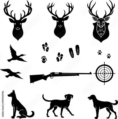 "Hunting Silhouettes Bundle: Hunters, Deer, and Wild Game"