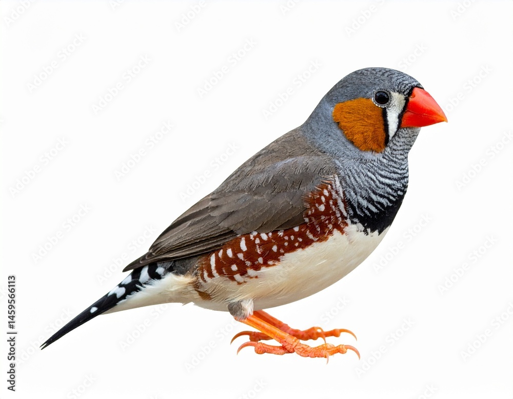 Obraz premium Australian zebra finch isolated on white
