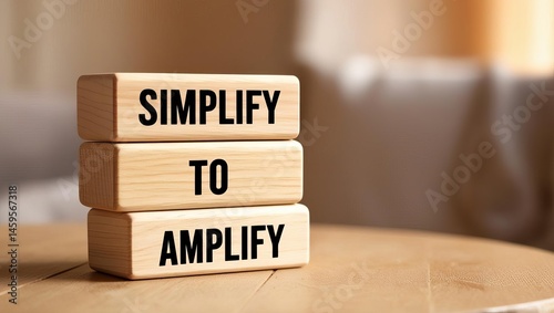 Three wooden blocks stacked with the words 