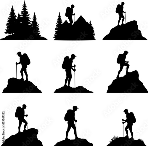 Mountain Trekker Silhouette Collection"