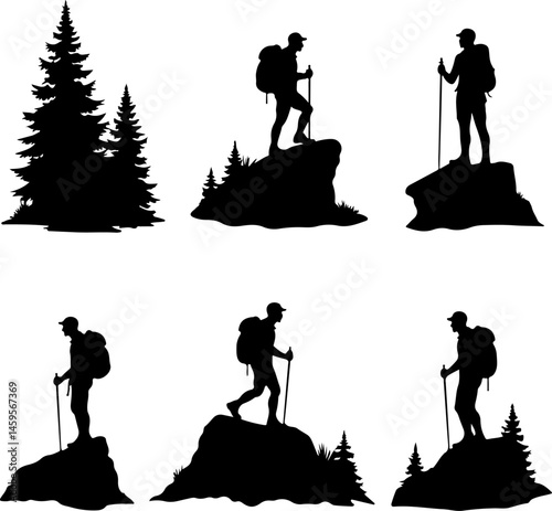Mountain Trekker Silhouette Collection"