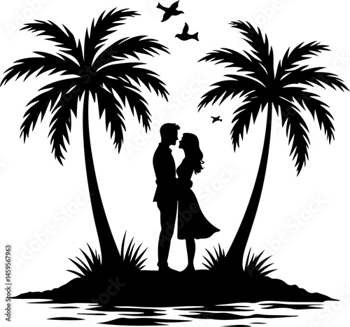 "Summer Vacation Silhouette Icon Set – Beach and Holiday Elements"