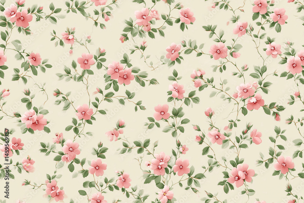 A floral pattern background of pink roses