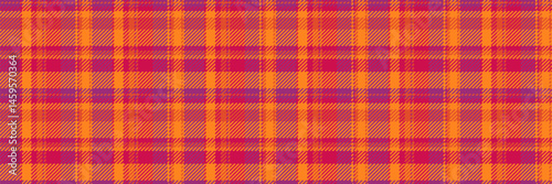 Vibrant orange and magenta plaid pattern.  Perfect for textile design, fashion, or website backgrounds.  This bold, energetic texture evokes warmth and style.