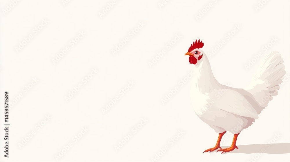 Fototapeta premium White hen illustration