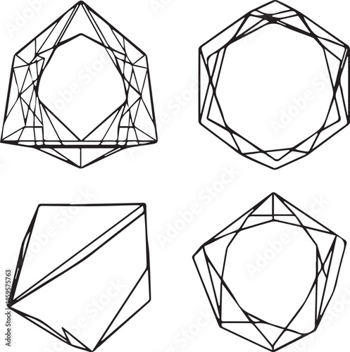 A set of vector elements, modern flat design with intricate black lines and futuristic aesthetics of sharp angles and smooth curves, simple two-dimensional shapes, soft dreamy atmosphere and high tech