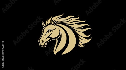 Wallpaper Mural Horse head logo, elegant design Torontodigital.ca
