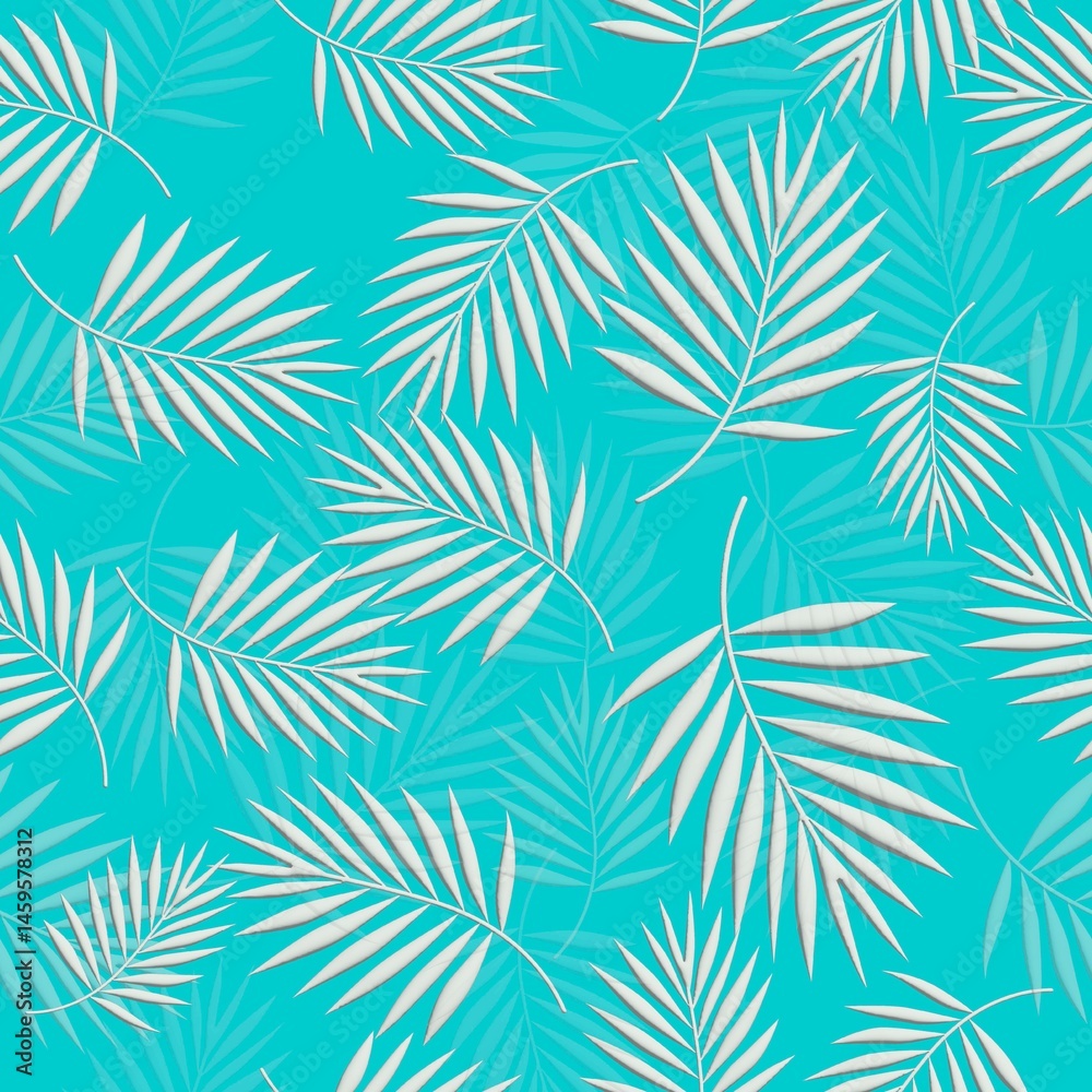 3d render of a seamless pattern with leaves