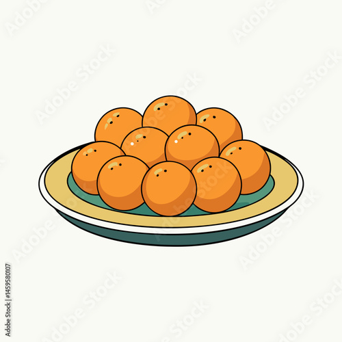 Lokma Turkish Dessert Vector Illustration