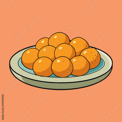 Lokma Turkish Dessert Vector Illustration