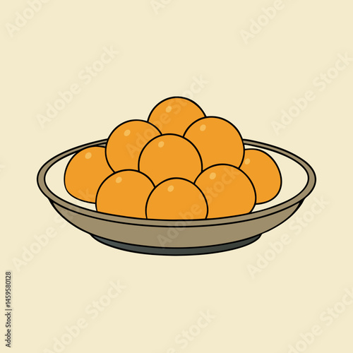 Lokma Turkish Dessert Vector Illustration