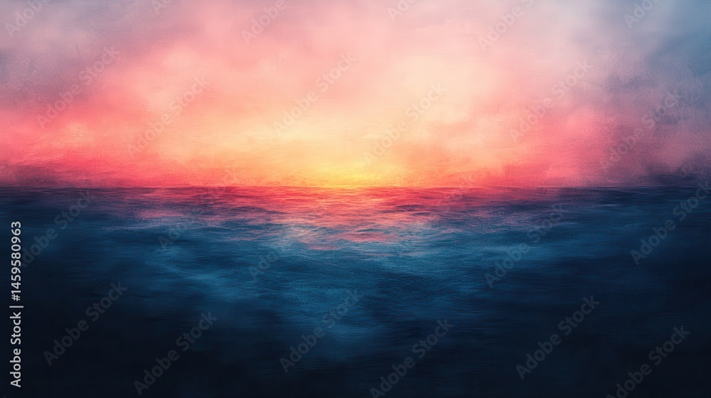 Obraz premium Misty sunset over a sea of clouds