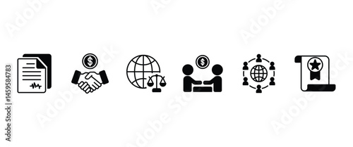Flat icon of Fair Trade , Flat icons vector collection in transparent background. Business icon set. 