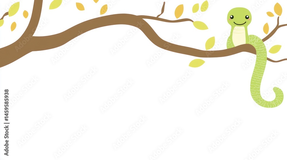 Obraz premium Lizard on Branch, Autumn Leaves