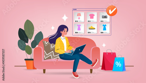 woman shopping in mall