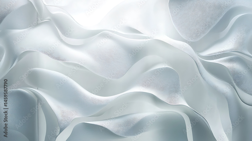 Obraz premium A white and silver fabric with a wave pattern