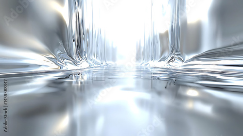 A silver and white image of a long