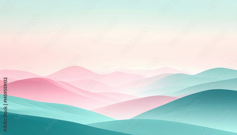 Serene landscape retreat abstract hills digital art calm environment soft color palette tranquility concept Serene landscape retreat abstract hills digital art calm environment soft color palette tranquility concept