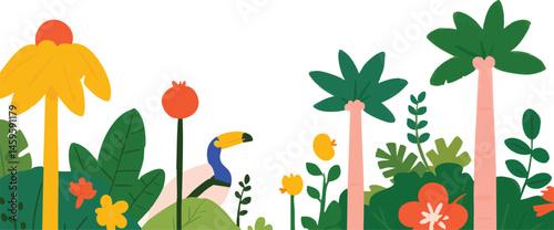 Tropical floral elements cr...