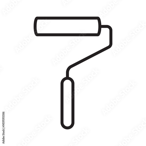 Outline Vector Paint Roller Tool Icon