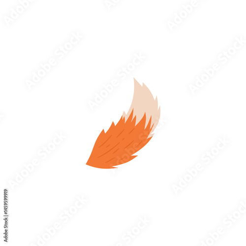 Cartoon fox tail vector illustration 