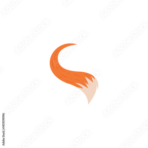 Cartoon fox tail vector illustration 