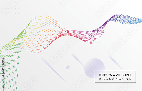 futuristic rainbow dot wave line with metallic spectrum colorful gradient black background, abstract luxury dynamic dotted flow elegant wavy vector, technology glowing light effect digital fluid shape