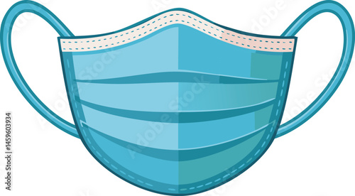 Isolated Face Mask Vector - Medical/Surgical Style Illustration - Virus Protection Graphic - Healthcare Safety Equipment - Pandemic Prevention Icon