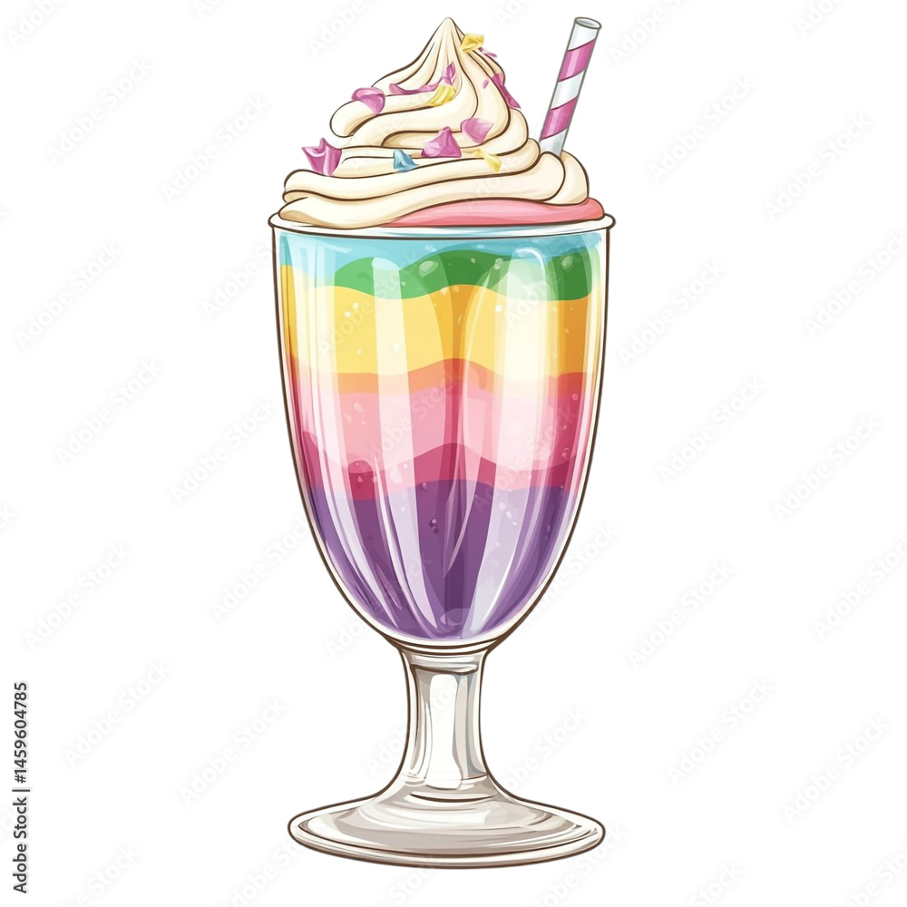 rainbow layered dessert drink swirl