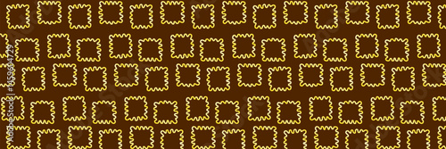 Seamless Golden Ruffled Square Pattern on Brown