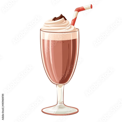 Obraz na płótnie chocolate milkshake creamy treat glass straw w salonie