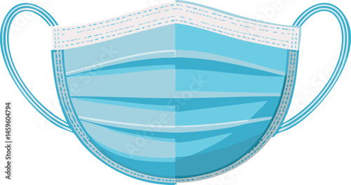 Isolated Face Mask Vector - Medical/Surgical Style Illustration - Virus Protection Graphic - Healthcare Safety Equipment - Pandemic Prevention Icon