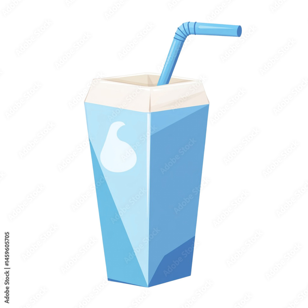 blue carton drink straw milk