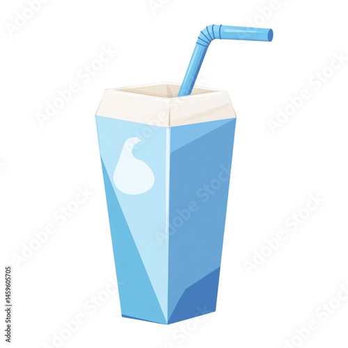 Obraz na płótnie blue carton drink straw milk w salonie