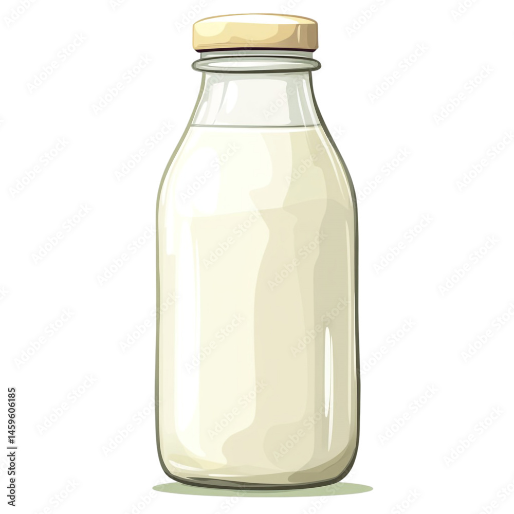 fresh milk glass bottle creamy