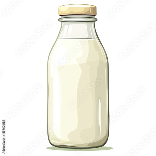 Obraz na płótnie fresh milk glass bottle creamy w salonie