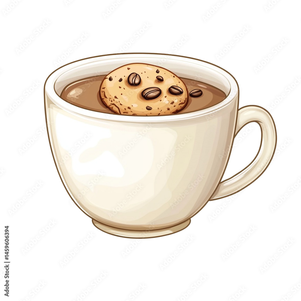 coffee cup cookie treat delicious drink