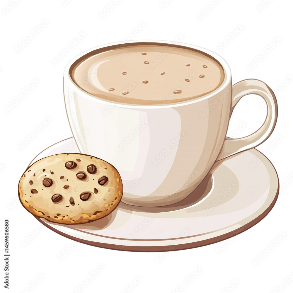 coffee cup chocolate chip cookie