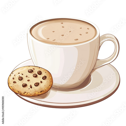 Obraz na płótnie coffee cup chocolate chip cookie w salonie
