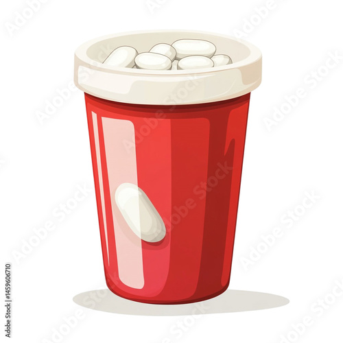 Obraz na płótnie red container white pills inside w salonie