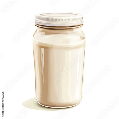 Obraz na płótnie creamy milk in glass jar w salonie