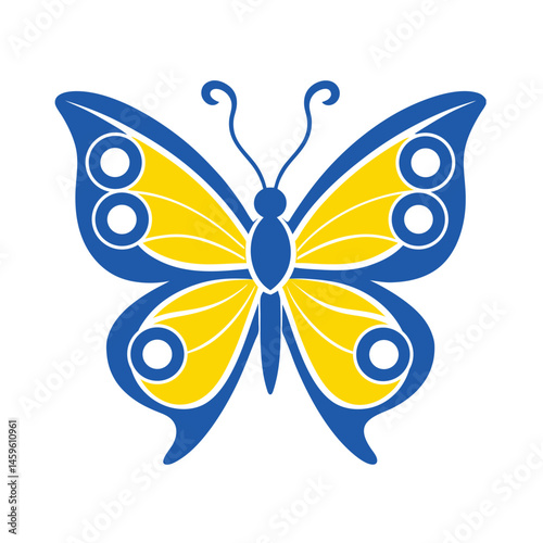Colorful Abstract Butterfly Vector Art & Icons on White Background. Vector Illustration