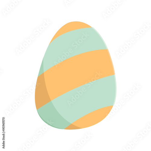 Striped yellow easter egg. Vector