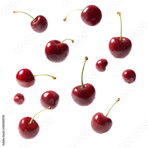 cherries on white background