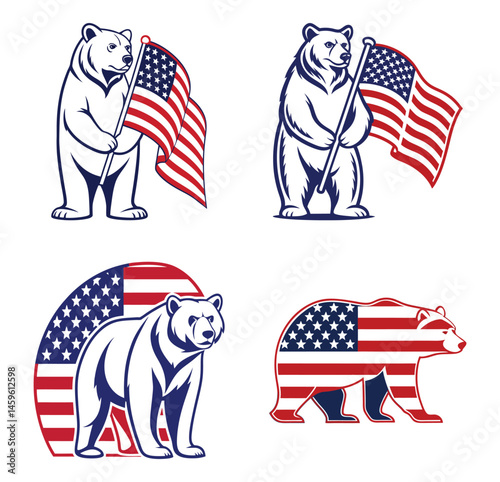 Bears proudly display the American flag in patriotic symbols