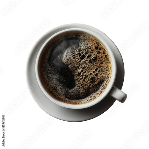 Fresh hot aromatic black on transparent background