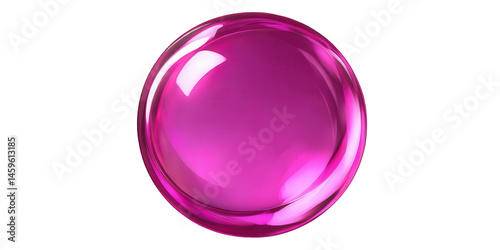 Shiny pink glass orb on transparent background 3d