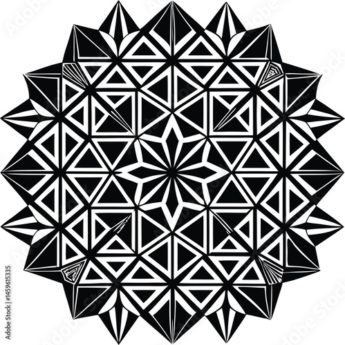 Seamless geometric pattern design with abstract vintage floral mosaic tile texture